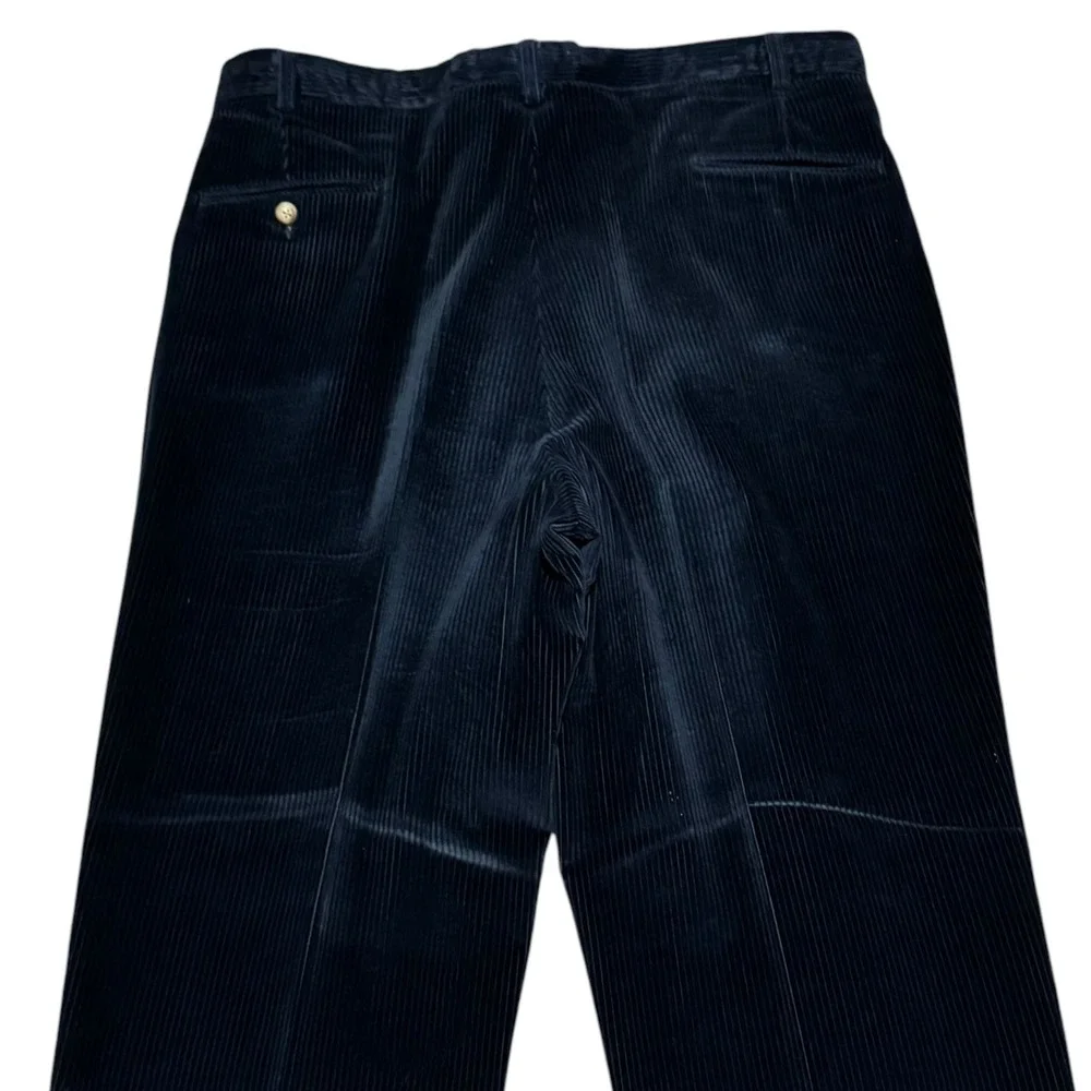 The J. Peterman Company Navy Blue Straight Leg Corduroy Pants Men's 38x33 Wear - Picture 4 of 9